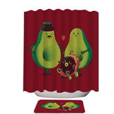 Adorable Avocado Family Best Mom Best Dad Shower Curtain