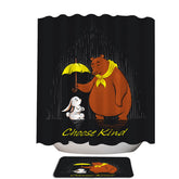Adorable Bear and Bunny Choose Kind Shower Curtain