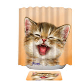 Adorable for Children Laughing Kitten Shower Curtain