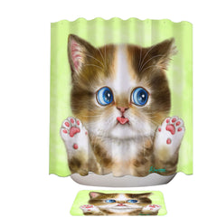Adorable Innocent Baby Cat for Kids Shower Curtain