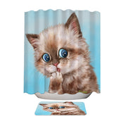 Adorable Brown Tabby Kitten for Kids Shower Curtain