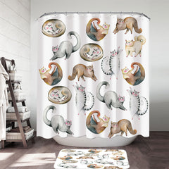 Adorable Poses Cute Cats Shower Curtain