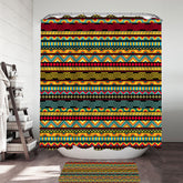 African Vibes Striped Pattern Shower Curtain