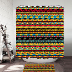 African Vibes Striped Pattern Shower Curtain