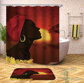 African Woman Over The African Horizon Shower Curtain
