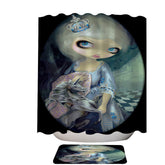 Alice Fairytale Painting Looking Glass White Queen Shower Curtain