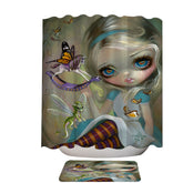 Alice Fairytale Painting Looking Glass Insects Shower Curtain