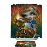 Alice and the Fawn Deer Shower Curtain