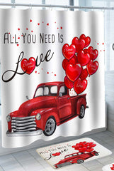 All You Need Is Love Heart Balloons Truck Shower Curtain