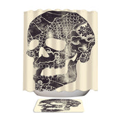 Ancestors Floral Pattern Skull Shower Curtain