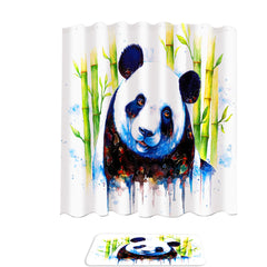 Animal Art Painting Bamboo Panda Shower Curtain
