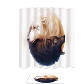 Animal Art Yin and Yang Wolves Shower Curtain