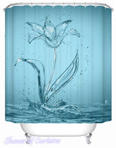 Aqua Rose Shower Curtain