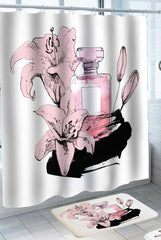 Art Drawing Hibiscus Women Perfume Shower Curtain