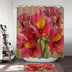 Art Painting Bright Orchids Flowers Shower Curtain