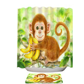 Art Painting for Kids Baby Monkey Shower Curtain