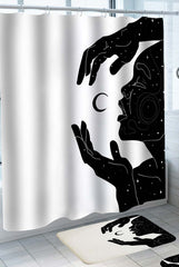 Art Silhouette the Night Man Stars and Moon Shower Curtain