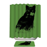 Artistic Ambivalence Cat and Clover Shower Curtain