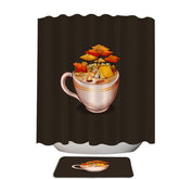 Artistic Autumn Camping in a Cup Shower Curtain