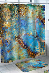 Artistic Creation Blue Butterfly Shower Curtain