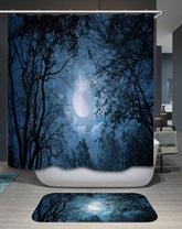 Artistic Moonlight Forest Shower Curtain