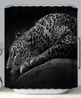 Artistic Photo Yellow Eye Wild Leopard Shower Curtain