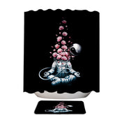 Astronaut Astro Meditation and Roses Shower Curtain