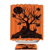 Autumn Forest Black Silhouette Shower Curtain