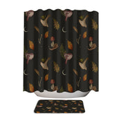 Autumn Forest Mushrooms and Leaves Shower Curtain