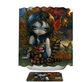 Autumn Fairy and Her Dragonling Shower Curtain