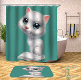 Adorable Kitten Digital Painting Shower Curtain