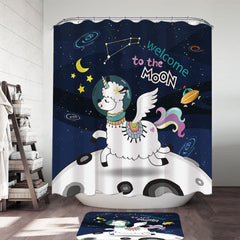 Astronaut Unicorn Sheep Shower Curtain