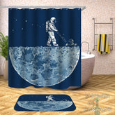 An Astronaut Mows The Moon Shower Curtain