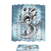 April Diamond Birthstone Lil Dragon Shower Curtain