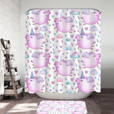 Adorable Unicorn Pigs Shower Curtain