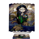 Alchemical Seas Sea Maiden and Monsters Spirits Shower Curtain