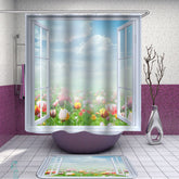 A Window to a Tulip Garden Shower Curtain