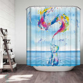 Adorable Elephant and Dolphins Shower Curtain