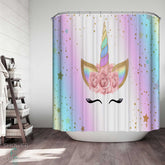 Adorable Unicorn Face Shower Curtain