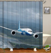 Airplane above Shore Shower Curtain