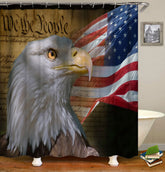 American Eagle and USA Flag Shower Curtain