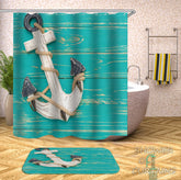 Anchor On Turquoise Deck Shower Curtain