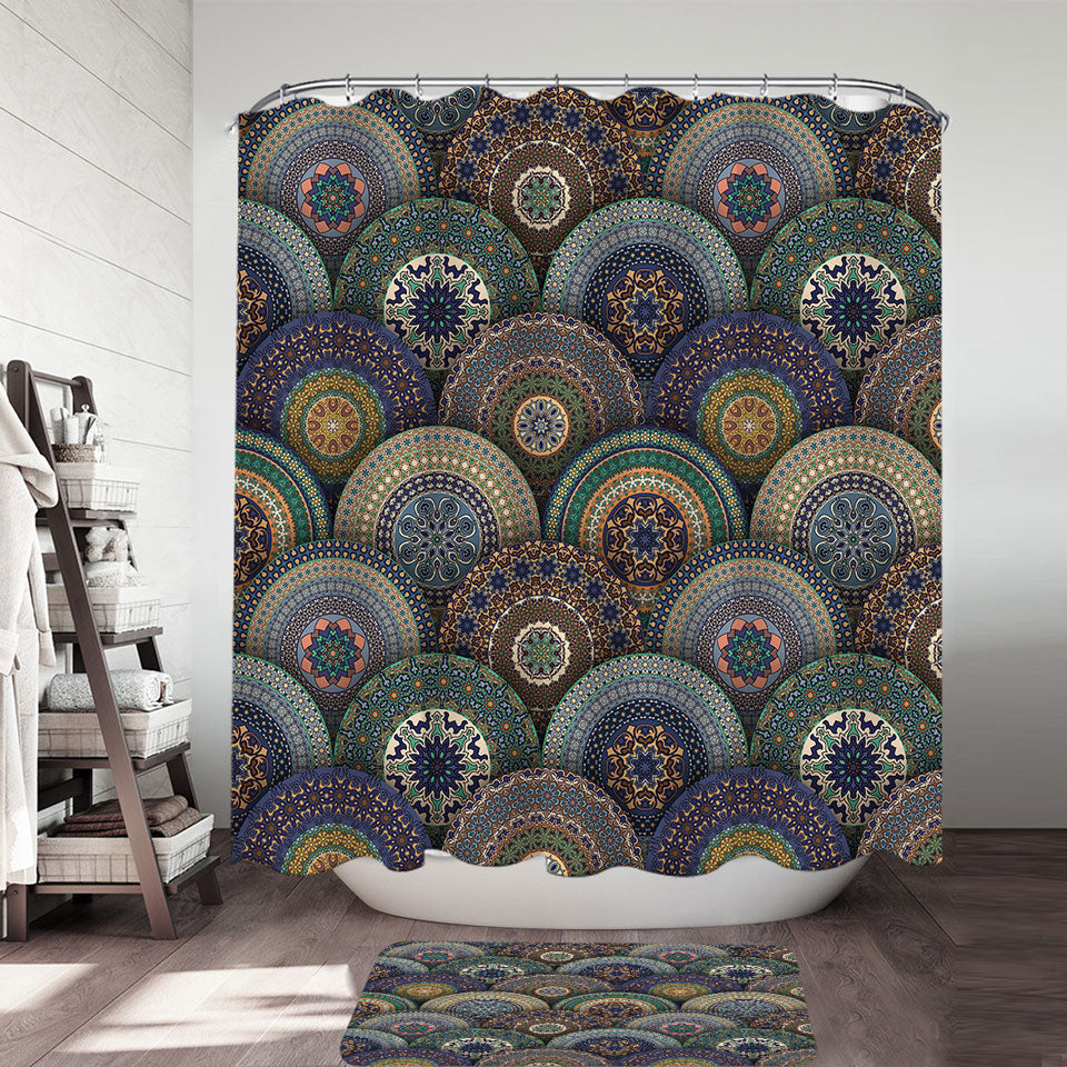 A Bunch of Oriental Mandalas Shower Curtain