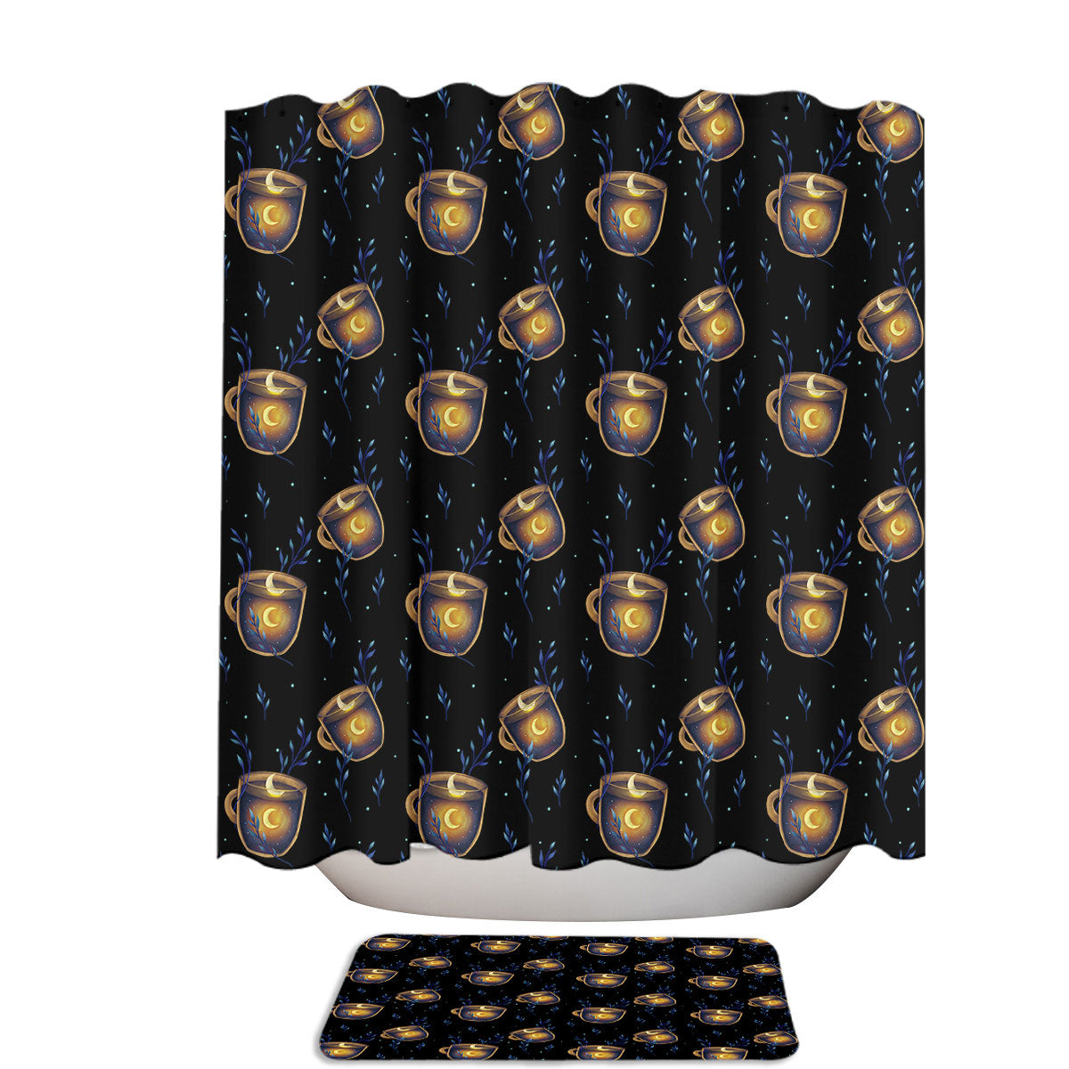 A Cup of Moonshine Shower Curtain