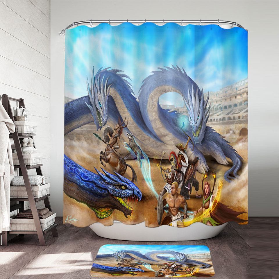 Action Fight Scene Fantasy Art Shower Curtain