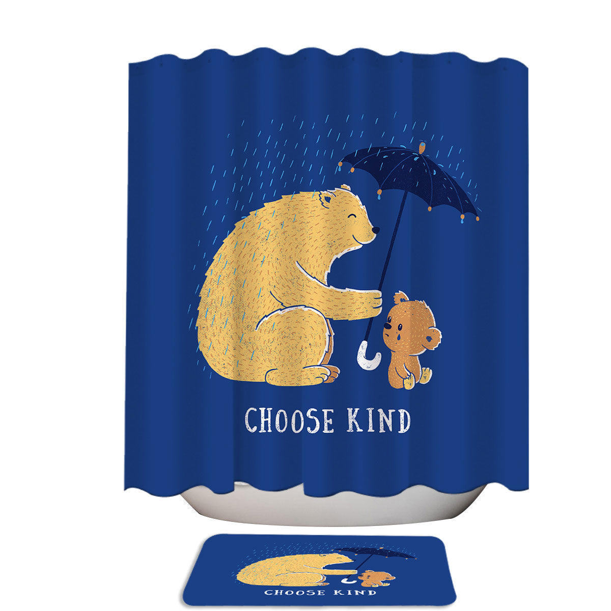 Adorable Bear and Baby Bear Choose Kind Shower Curtain