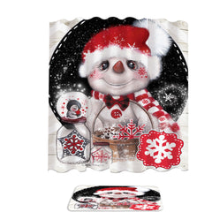 Adorable Christmas Snowflake Wishes Snowman Shower Curtain