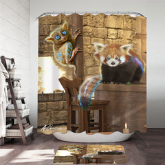 Adorable Fictional Creatures for Kids Shower Curtain