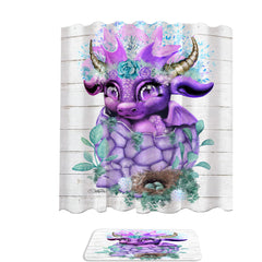 Adorable Fantasy Art Spring Lil Dragon Shower Curtain