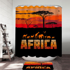 Africa Horizon and Animals Shower Curtain